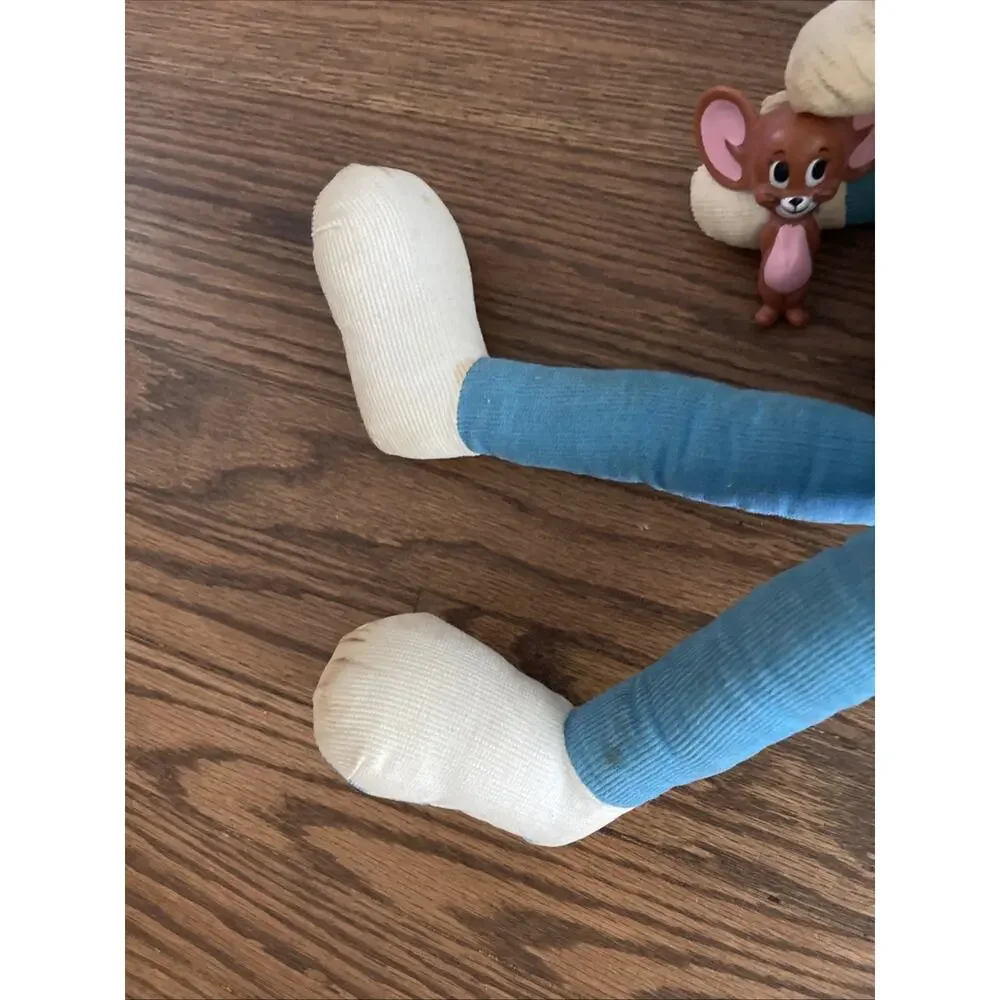 VTG 1965 Mattel Tom & Jerry Blue Corduroy Plush Doll: Non Talking, Has Stains